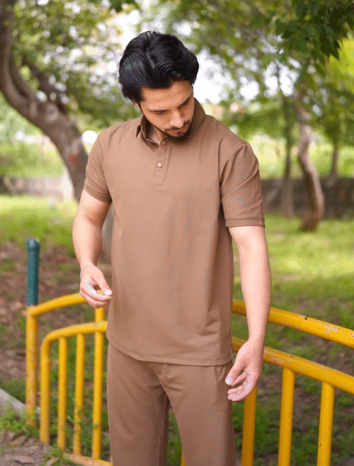 Polo shirt with baggy trousers