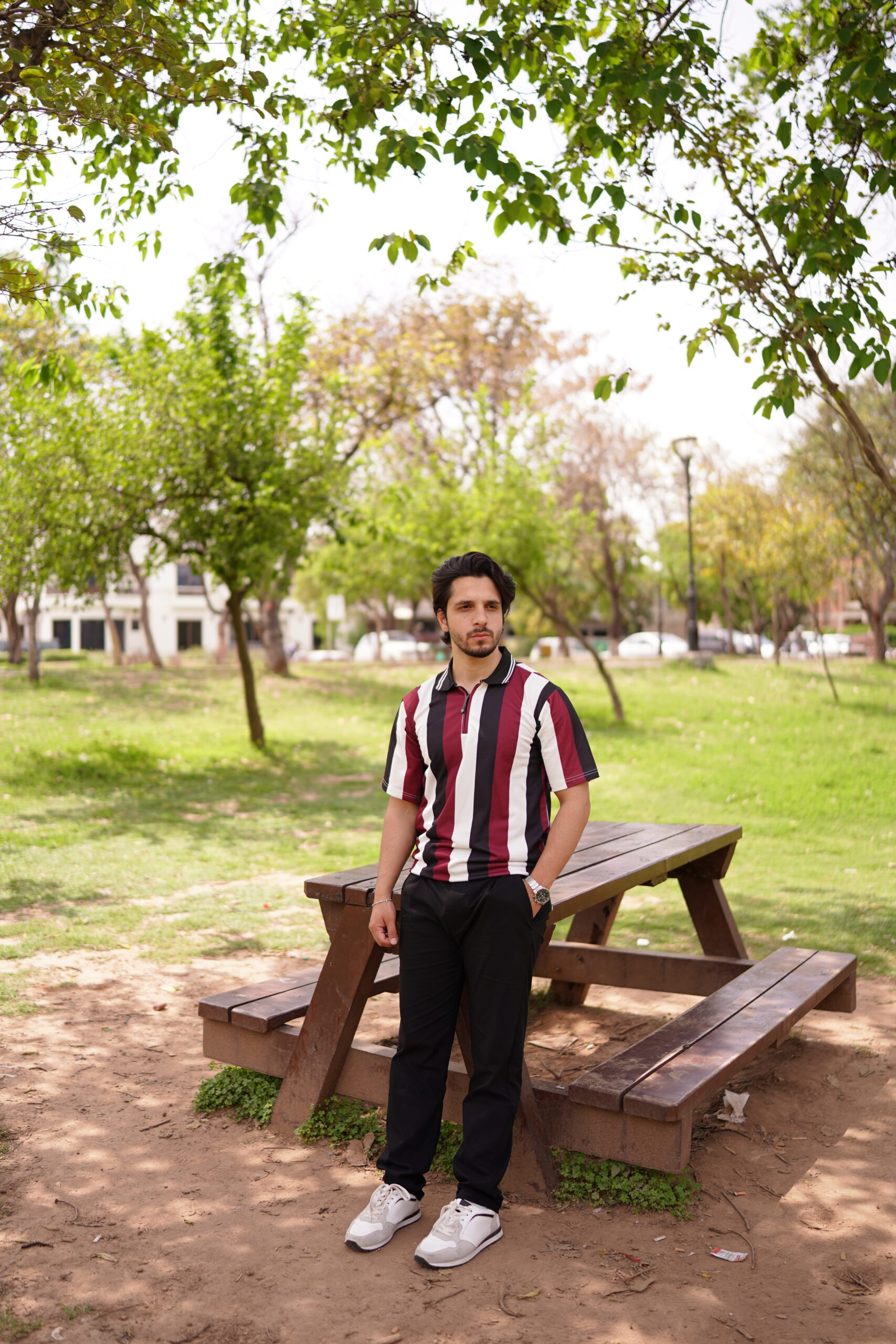 Bold Stripe Half-Zip Polo - Image 3